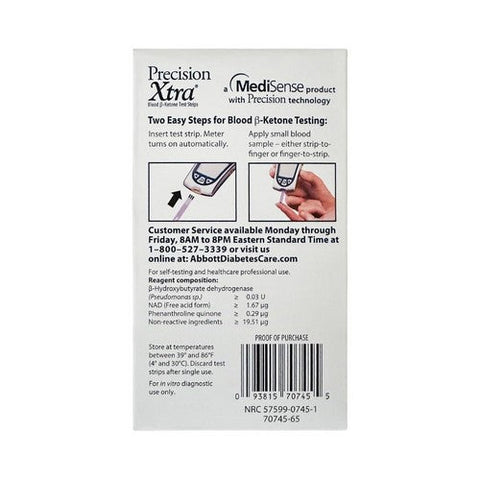 Precision Xtra, Blood B-Ketone Test Strips, Box Of 10 Precision Xtra