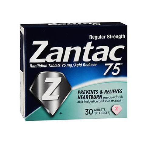 Zantac, Regular Strength Acid Reducer, 75 mg, 30 tabs