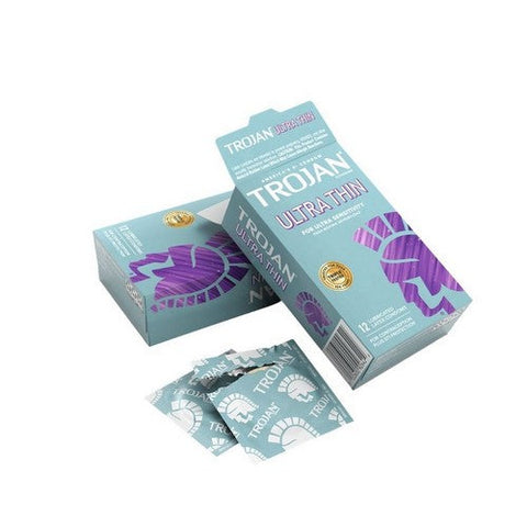 Trojan, Ultra Thin Condoms For Ultra Sensitivity Lubricated Latex Condoms, 12 Count