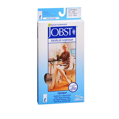 Jobst, Opaque Compression Stockings 15-20 Closed Toe Knee Highs Silky Beige, Large each