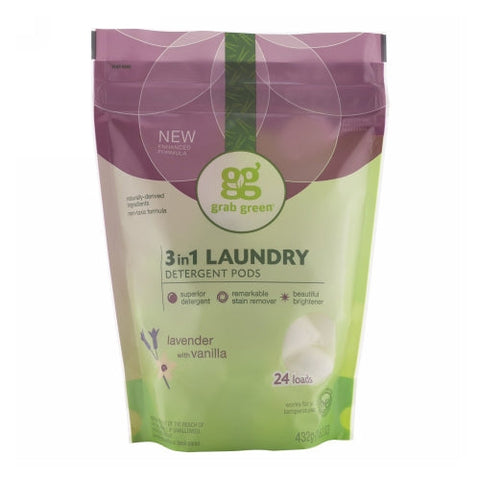 Grab Green, 3-in-1 Laundry Detergent, Lavender with Vanilla 24 loads Grab Green