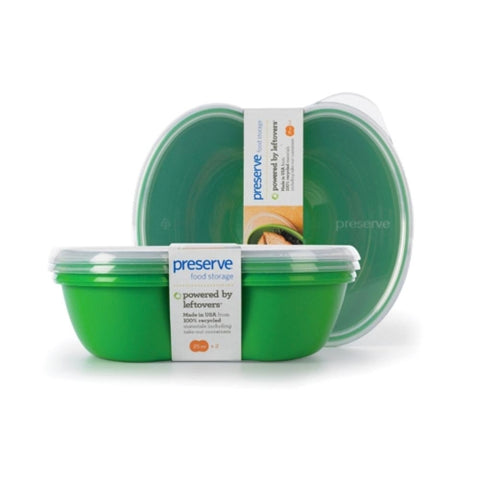 Preserve, Green Square Sandwich Food Storage, 2 Pack