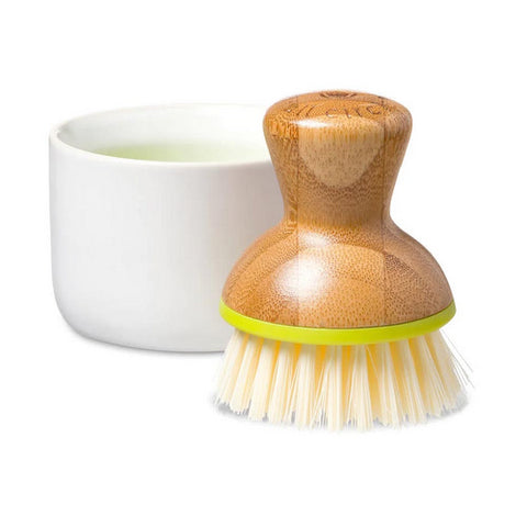 Full Circle Home, Bubble Up 2.36 Inch With Bamboo Dish Brush Green, GREEN 1 COUNT