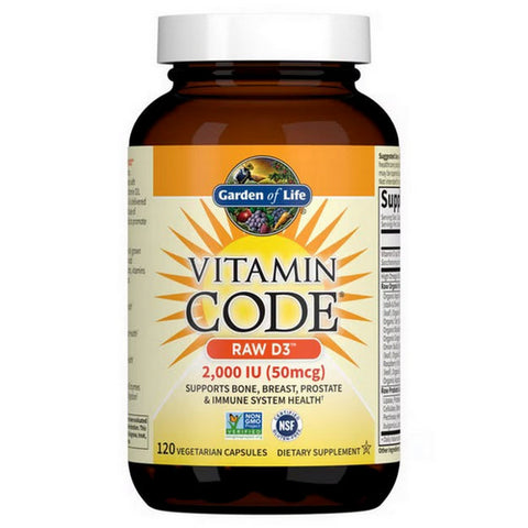 Garden of Life, Vitamin Code RAW D3, 5000 iu, 120 Veg Caps