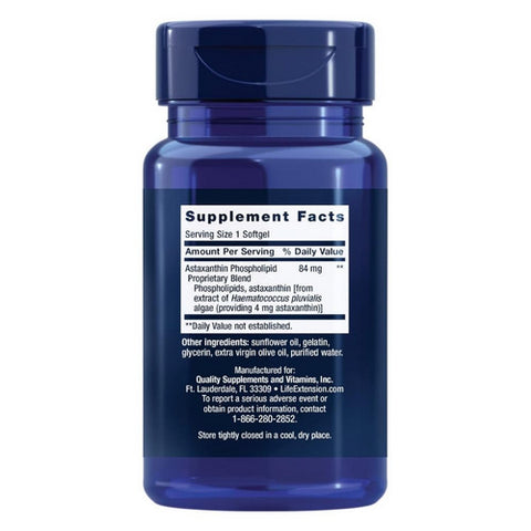 Life Extension, Bio-Enhanced Astaxanthin With Phospholipids, 4 mg, 30 Soft gels