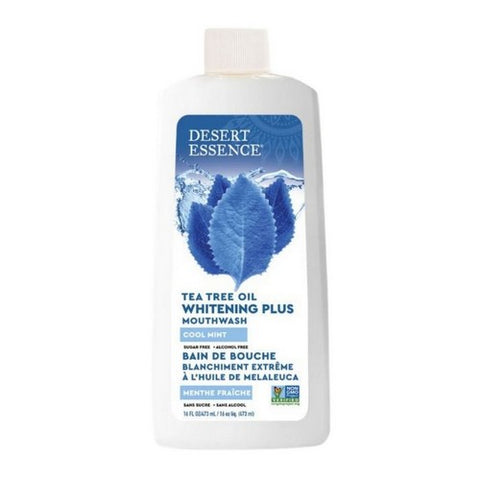 Desert Essence, Tea Tree Oil Mouthwash Whitening Plus, Cool Mint, 16 oz