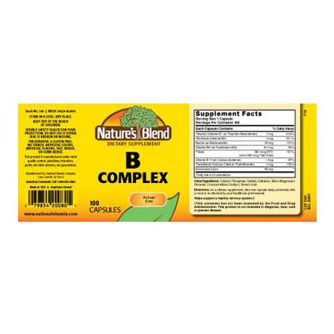 Nature's Blend, B Complex Capsules, 100 Caps Nature's Blend