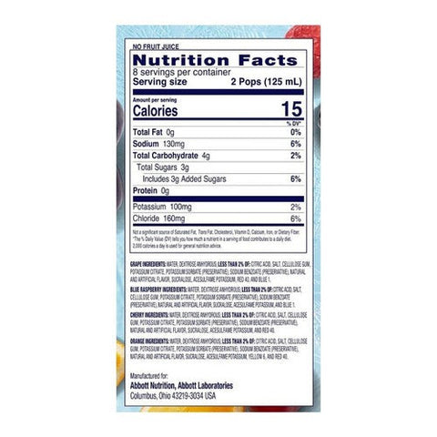 Pedialyte, Electrolyte Solution Freezer Pops Assorted Flavors, 16 Count Pedialyte
