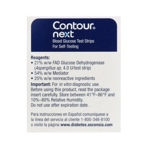 Contour, Next Blood Glucose Test Strips, 25 Strips Contour