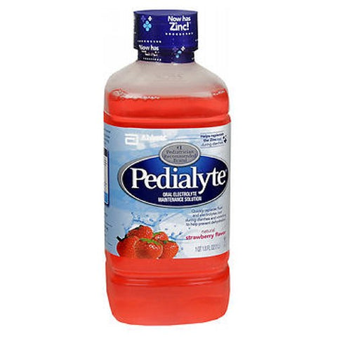 Pedialyte, Electrolyte Solution Strawberry, Strawberry Flavor 33.8 oz