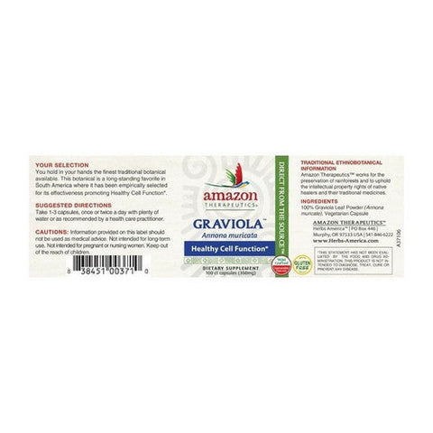 Amazon Therapeutic Laboratories, Graviola, 350 Mg, 100 Caps Amazon Therapeutic Laboratories