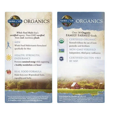 Garden of Life, Organics Mens Multi, 60 Tabs