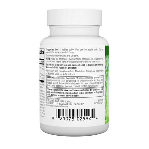 Source Naturals, Vegan True Iron Support, 180 Tabs