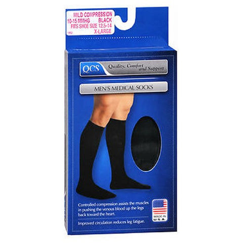 Scott Specialties, QCS Men's Medical Socks Mild Black, 2 Pairs