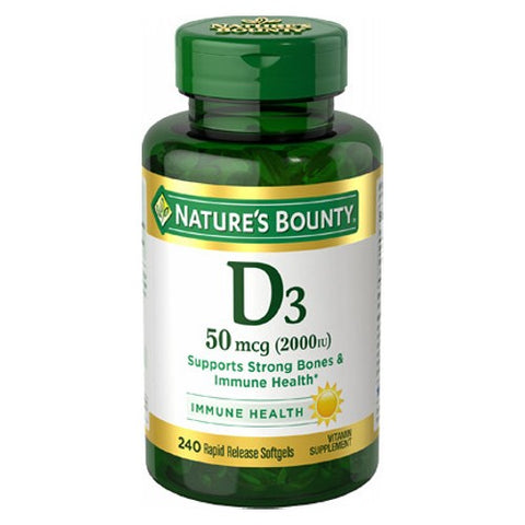 Nature's Bounty, Vitamin D3, 2000 IU, 240 Softgels