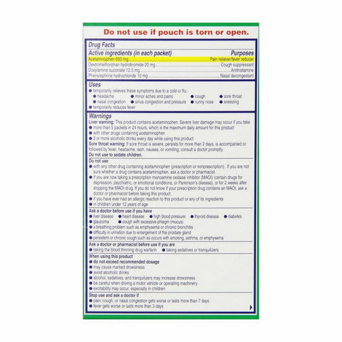 Bayer, Alka-Seltzer Plus Night Severe Cold & Flu Powder Packets, Honey Lemon 6 Each