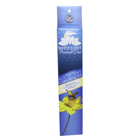 White Egret, Therapeutic All In One Ear Candling Kit Beeswax, Beeswax 4 Ct