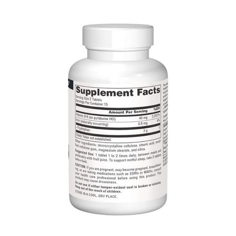 Source Naturals, L-Tryptophan with Vitamin B-6, 1000 mg, 30 Tabs