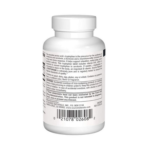 Source Naturals, L-Tryptophan with Vitamin B-6, 1000 mg, 30 Tabs