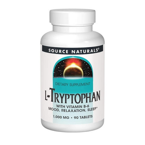 Source Naturals, L-Tryptophan with Vitamin B-6, 1000 mg, 90 Tabs