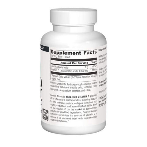 Source Naturals, Vitamin C  Non-GMO, 1000 mg, 120 Tabs
