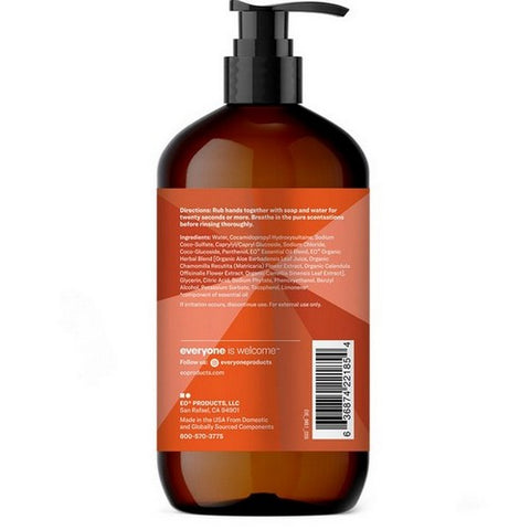 EO Products, Hand Soap Holiday Scent Orange + Spice, 12.75