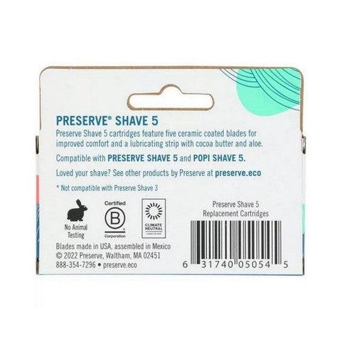 Preserve, Shave 5 Blade Cartridges, 4 Count Preserve