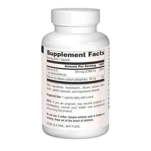 Source Naturals, Vitamin D-3, 2,000 IU, 400 Caps