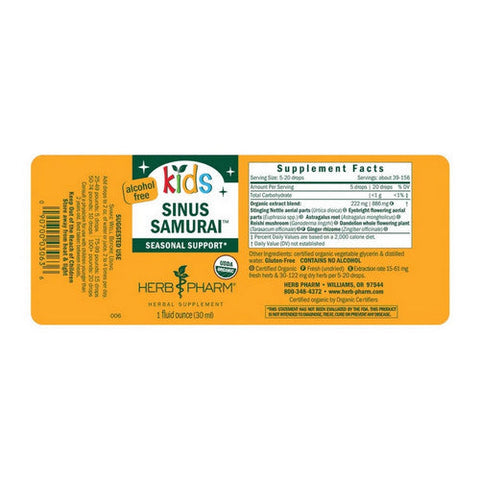 Herb Pharm, Kids Sinus Samurai, 1 fl oz Herb Pharm