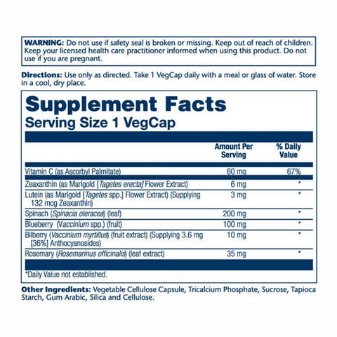 Solaray, Ultra Zeaxanthin Eye Health Formula Plus Lutein, 6 mg, 30 Veg Caps Solaray