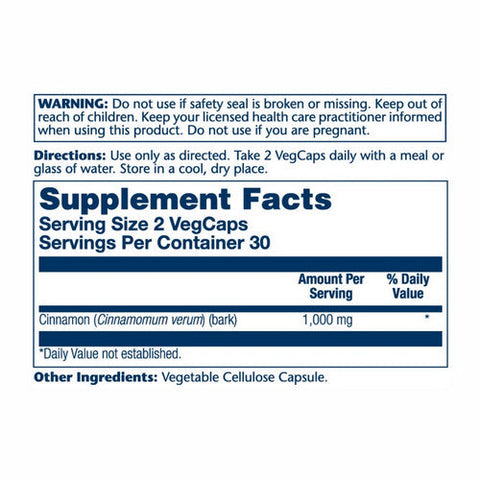 Solaray, Cinnamon Bark, 500 mg, 60 Caps Solaray