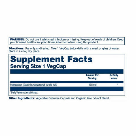 Solaray, True Herbs Mangosteen, 475 Mg, 100 Veg Caps Solaray