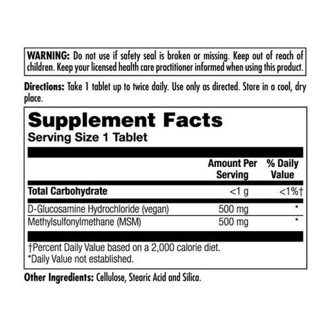 Kal, 100% Vegetarian MSM & Glucosamine, 60 Tabs Kal
