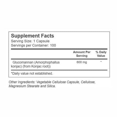 Solaray, Glucomannan, 600 mg, 100 Caps Solaray