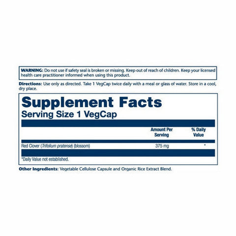 Solaray, True Herbs Red Clover, 375 Mg, 100 Veg Caps Solaray