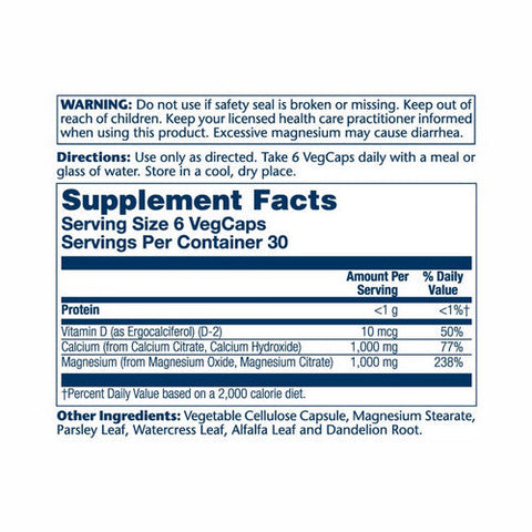 Solaray, Calcium And Magnesium Citrate With Vitamin D2, 180 Vegetarian Capsules Solaray