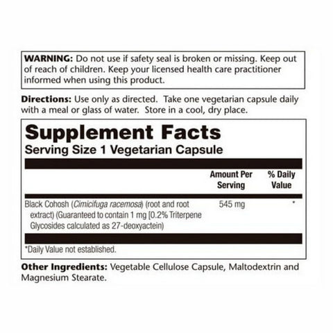 Solaray, Black Cohosh Root Extract, 120 Caps