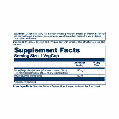Solaray, Ginkgo Biloba Leaf Extract, 120 mg, 60 Caps Solaray