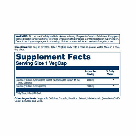 Solaray, Guarana Seed Extract, 200 mg, 60 Caps