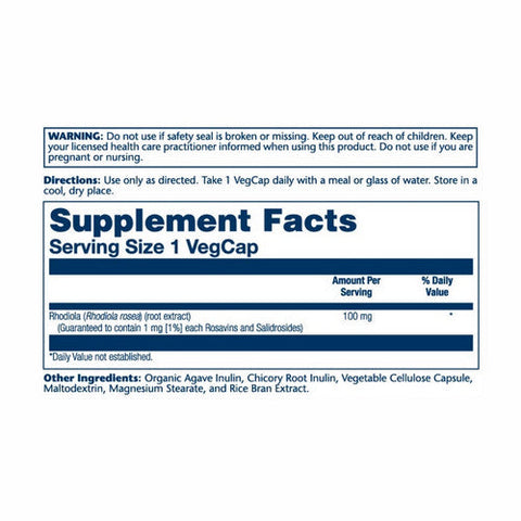 Solaray, Rhodiola Root Extract, 100 mg, 30 Caps Solaray