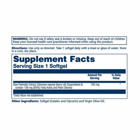Solaray, Saw Palmetto Berry Extract, 160 mg, 240 Softgels Solaray