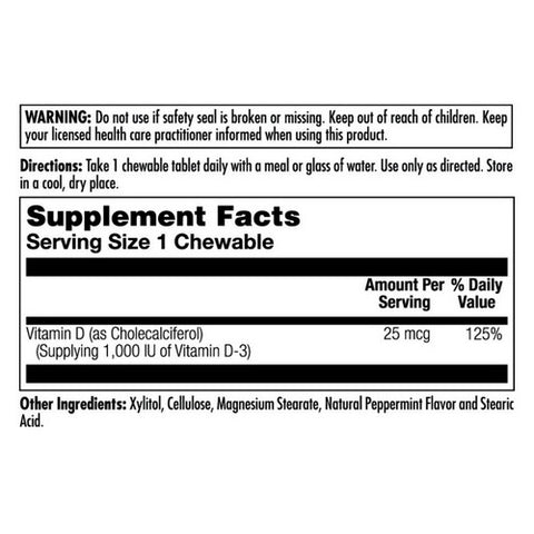 Kal, D-3 Chewable, 1,000 IU, 100 Chews