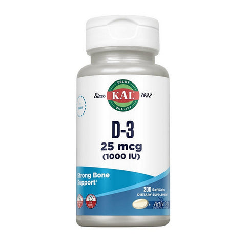 Kal, D-3, 1,000 IU, 200 Softgels