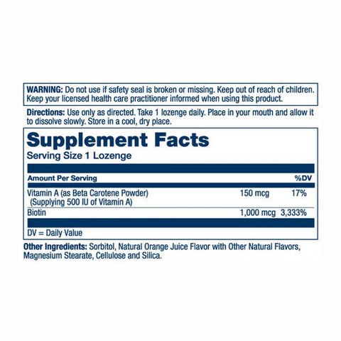 Solaray, Biotin, 1,000 mcg, Orange 100 Lozenges Solaray