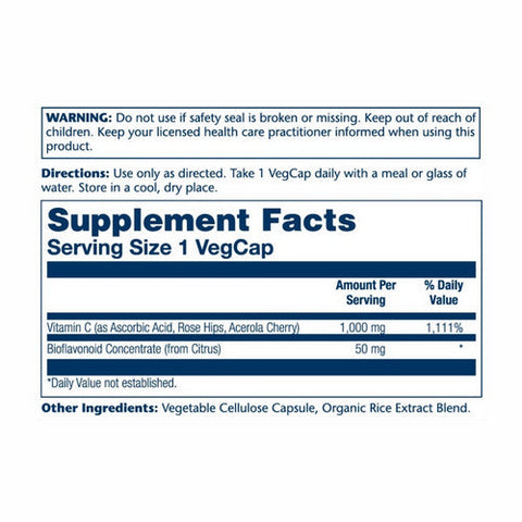 Solaray, Vitamin C With Bioflavanoids Concentrate, 1,000 mg, 250 Caps Solaray