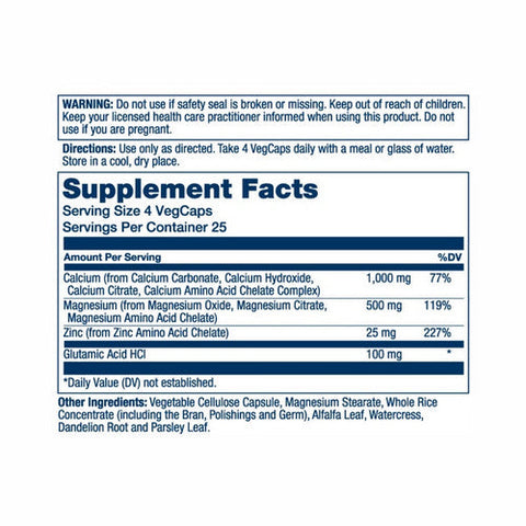 Solaray, Calcium Magnesium Zinc, 100 Caps Solaray