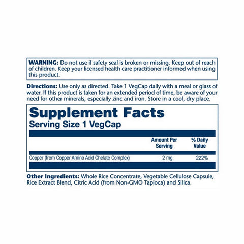 Solaray, Copper, 2 mg, 100 Caps