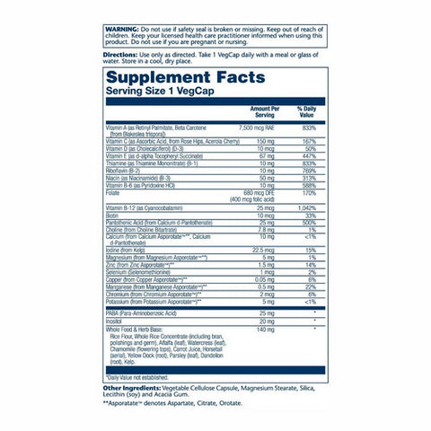 Solaray, Once Daily High Energy Iron-Free, 60 Caps
