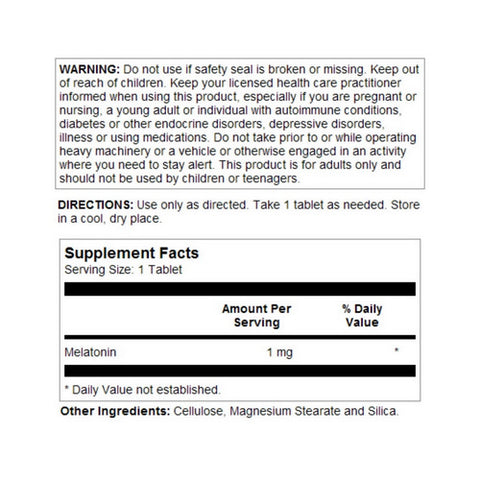 Kal, Melatonin, 1 mg, 120 Tabs