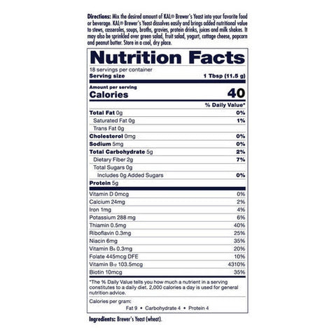 Kal, Brewer's Yeast Powder, 7.4 oz Kal